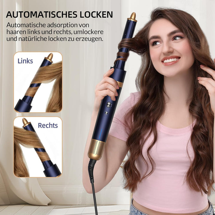 Air Styler Haarstyler 4-in-1,1300W Warmluftbürste Set Mit 110000 U/Min Haartrockner,Curly All in One