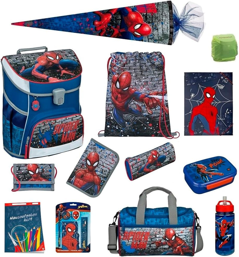 Familando Marvel Spiderman Schulranzen-Set 17tlg. Scooli Campus Fit Pro mit Sporttasche Schultüte 85