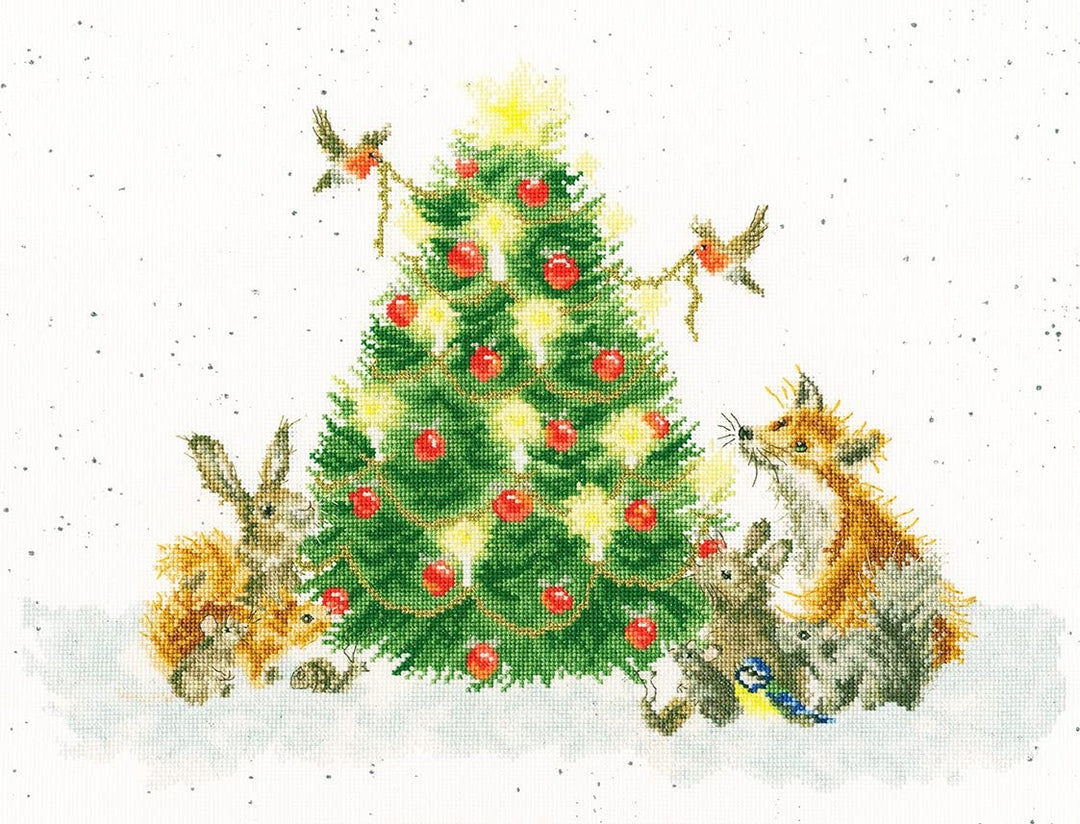 Bothy Threads Set mit Zählmuster Oh Tannenbaum, multifarbig, 38x29cm
