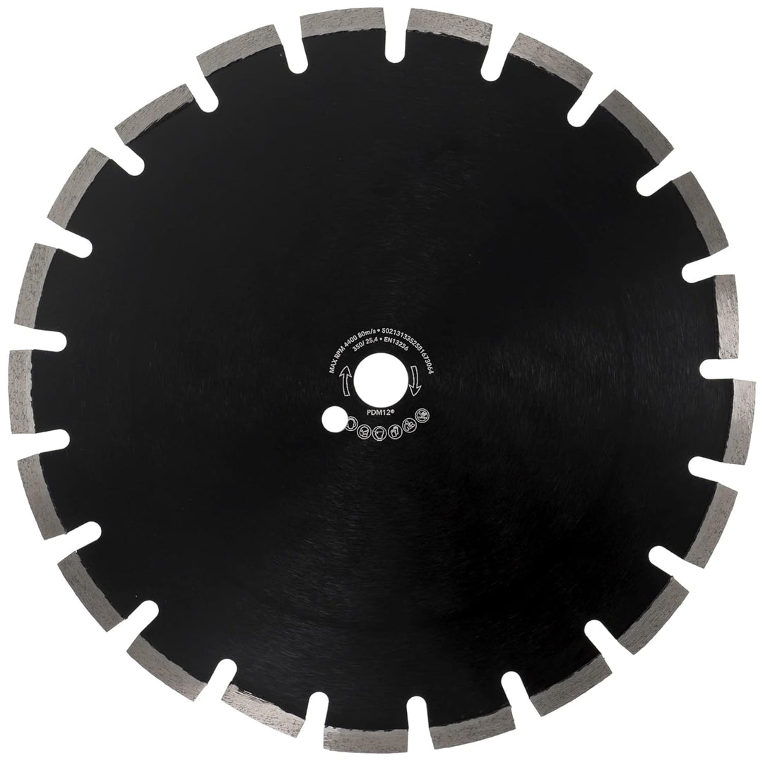 PRODIAMANT Asphalt Diamanttrennscheibe 350 mm x 25,4 mm Abrasive Diamantblocksegmente für Strassen,