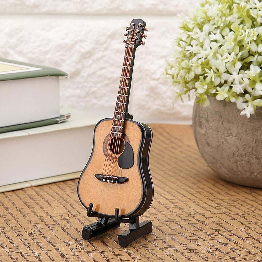 Miniatur-Gitarre, Modell Gitarre aus Holz, Oberflächenbehandlung, schön und langlebig, Dekoration fü