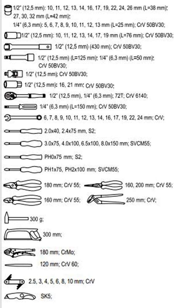 YATO YT-38911 Werkzeugsatz (79)