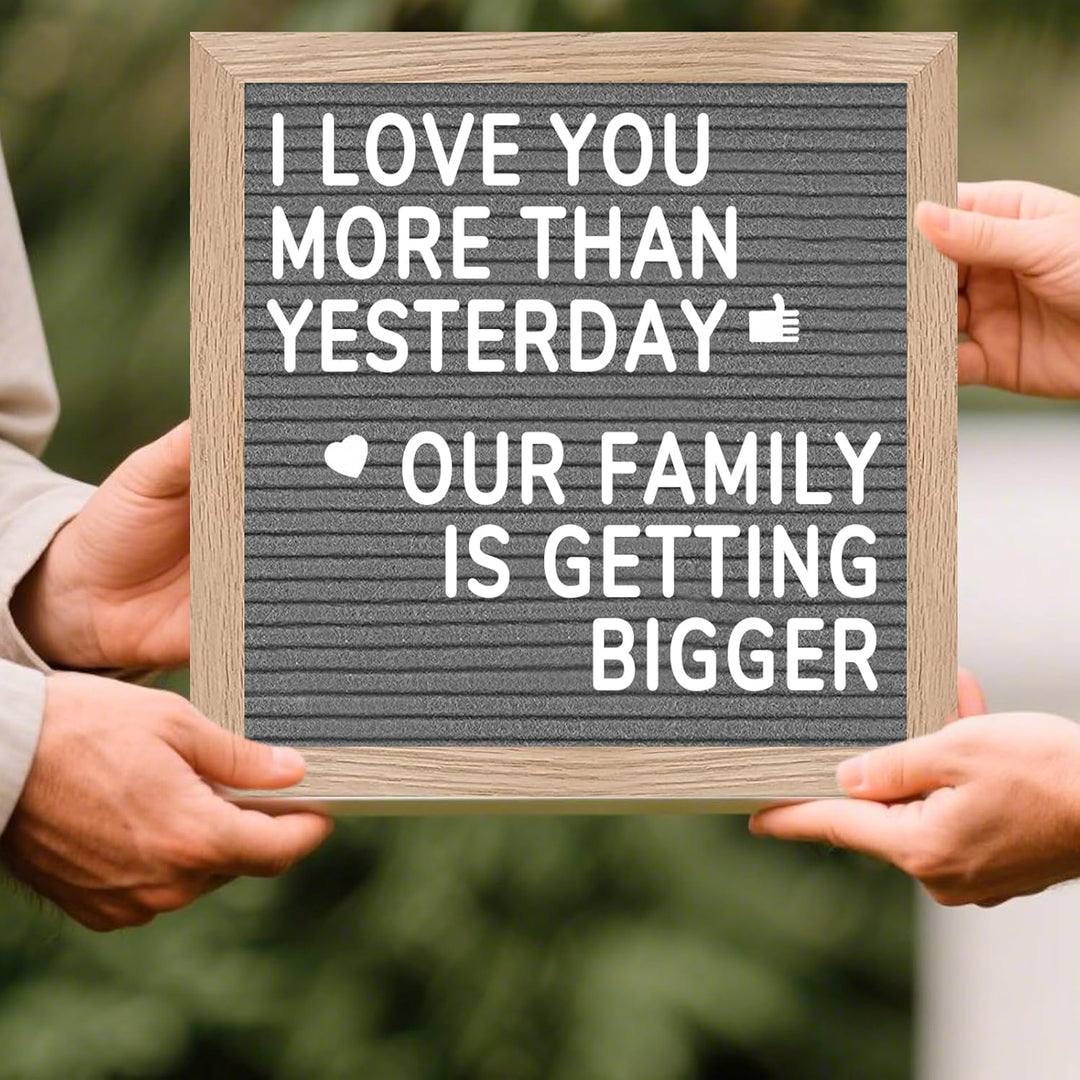 Letter Board aus Eiche und Filz 25×25cm Quadratisch Buchstabentafel mit 350 Buchstaben Staffelei und