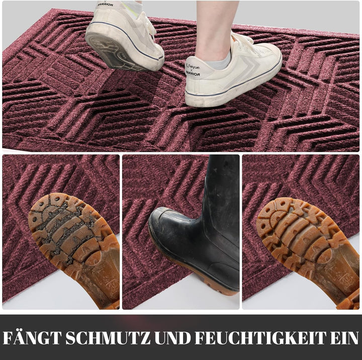 Yimobra Fussmatten - Schmutzfangmatten für Innen und Aussen, rutschfest, waschbar & wetterfest für E