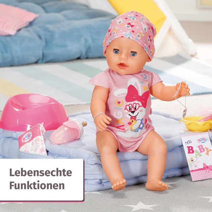 Zapf Creation 827956 BABY born Magic Girl 43 cm - neu mit magischem Schnuller und 10 lebensechten Fu