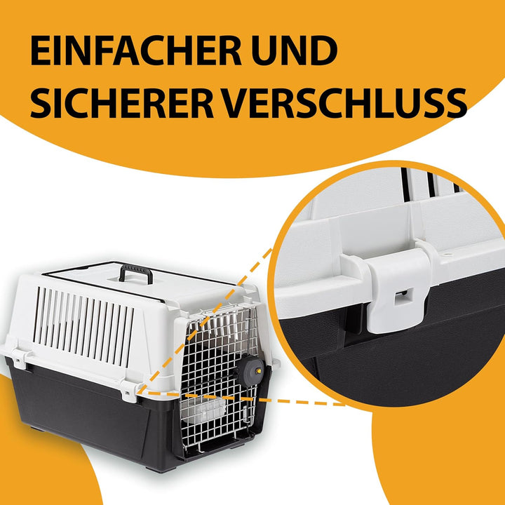 Ferplast Hundetransportbox Transportbox für mittelgrosse Hunde ATLAS 40, Reisebox für Hunde, Sicherh
