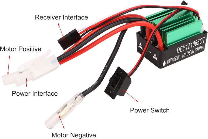Brushed Motor ESC Combo, Brushed Motor ESC Combo mit 540 21T Brushed Motor 65A Wasserdicht Green Bru