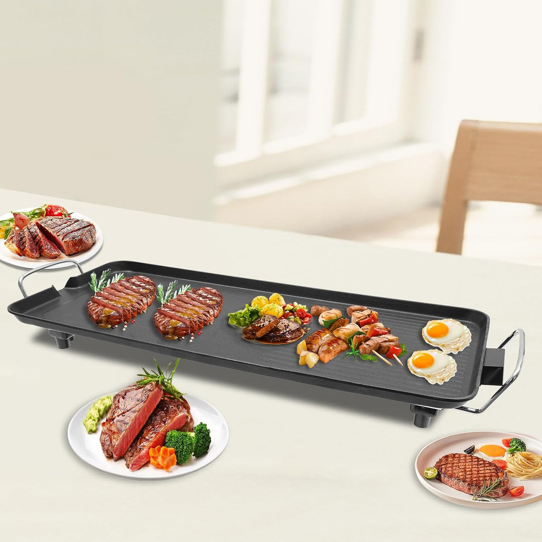 1500W Elektrischer Barbecue Tischgrill aus Aluminiumlegierung, Verstellbare Temperatur Elektrogrill
