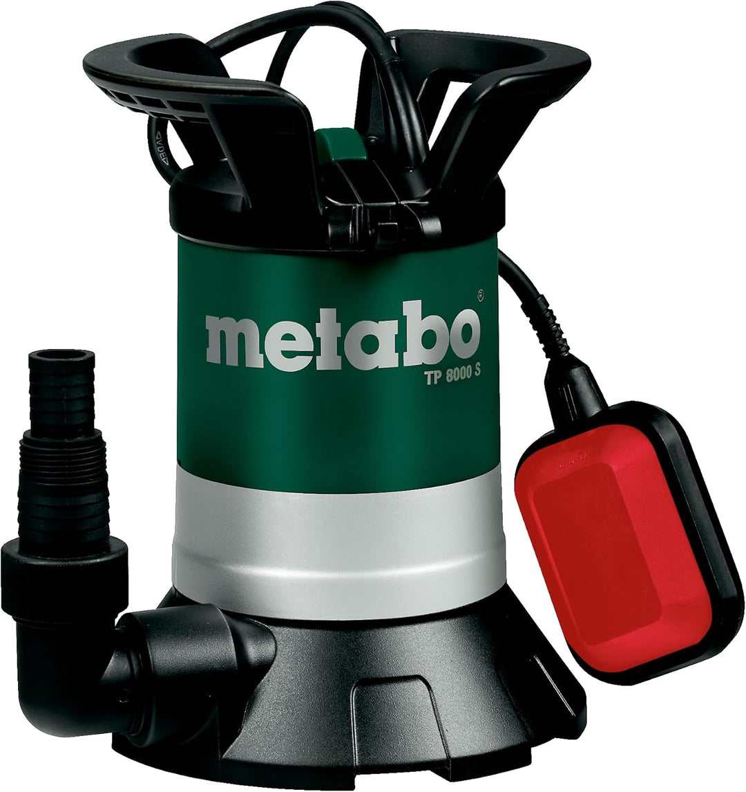 Metabo Klarwasser-Tauchpumpe TP 8000 S – 0250800000 – Nennaufnahmeleistung: 350 W – Max. Fördermenge