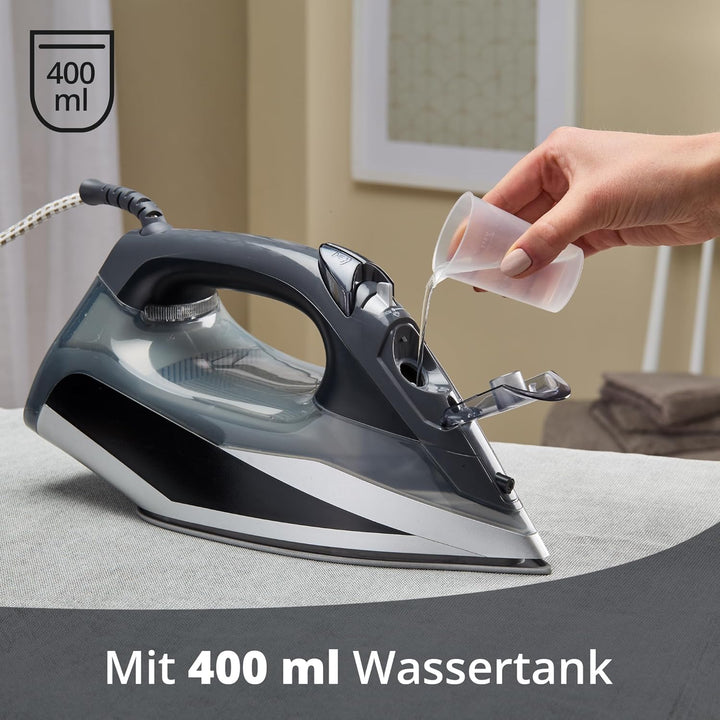 KHG Bügeleisen Dampfbügeleisen DB-2600G, Keramik-Bügelsohle Vertikaldampf - Anti-Kalk & Anti-Tropf-F