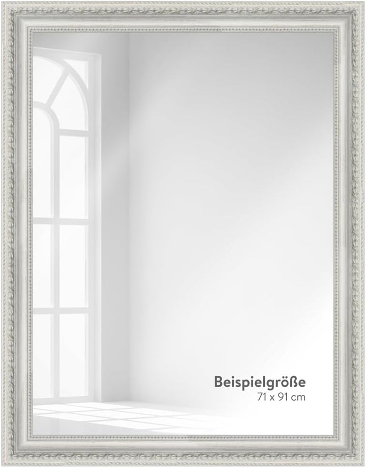 WANDStyle Spiegel Barock und Antik Stil I Aussenmass ca. 51x51 cm I Farbe Weiss I weisser Wandspiege