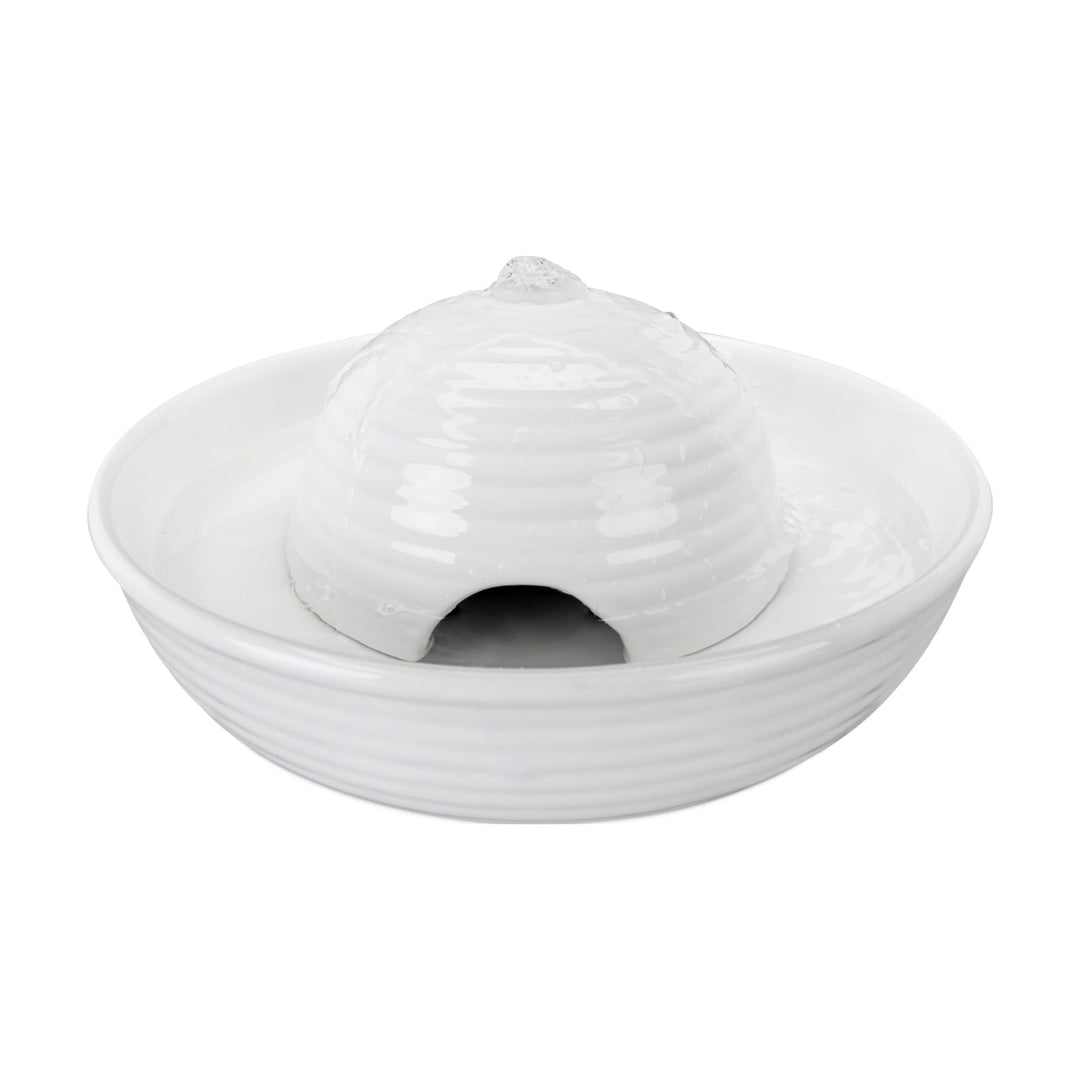 TRIXIE elektronischer Wasserspender "Trinkbrunnen Vital Flow Mini, Keramik, 0,8 l/ø 24 × 10 cm, weis