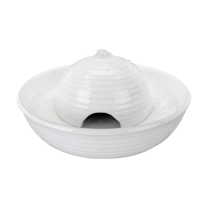 TRIXIE elektronischer Wasserspender "Trinkbrunnen Vital Flow Mini, Keramik, 0,8 l/ø 24 × 10 cm, weis