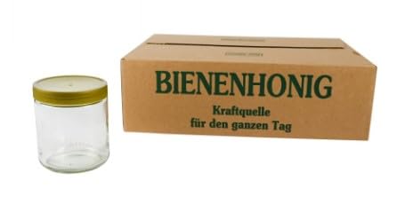 Neutrales Honigglas 500g im 12er Karton inkl. Deckel; Imkereibedarf; Honig; Imker; Neutralglas; Bien