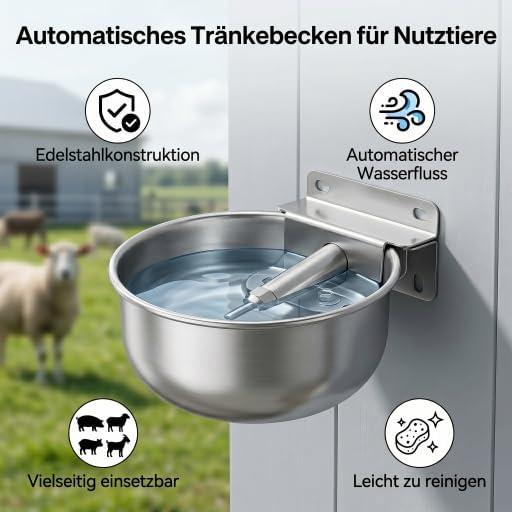 HEEPDD Schwein Tränke Napf,Automatische Tränke für Nutztiere Edelstahl Wassertrinknapf für Schweine,