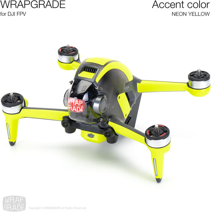 WRAPGRADE Skin Kompatibel mit DJI FPV | Accent Color (NEON YELLOW), Neon Yellow