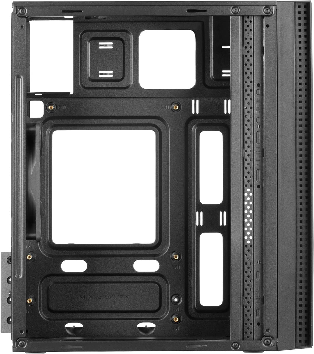 Tacens Anima ACX, Micro ATX PC Gehäuse, Gebürstete Aluminium Front, 12cm Lüfter, USB 3.0, Schwarz, A