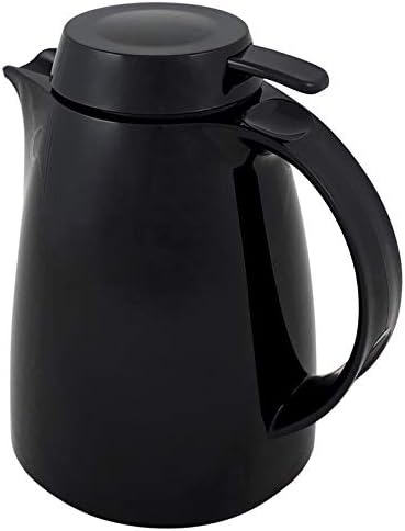 Helios Servitherm Thermoskanne Schwarz 0,3L – 6h Heiss - Hält Getränke heiss & kalt - – Einhandbedie