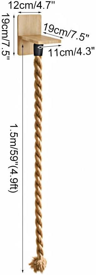 Katzenkletterseil, 1,3 m/1,5 m Wandmontiertes Sisalseil zum Klettern und Kratzen für Katzen an der W