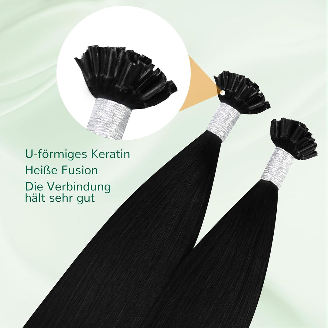 Easyouth U Tip Keratin Remy Echthaar Extension Hot Fusion U Tips Echthaar 22 Zoll 50g/50Stück Farbe