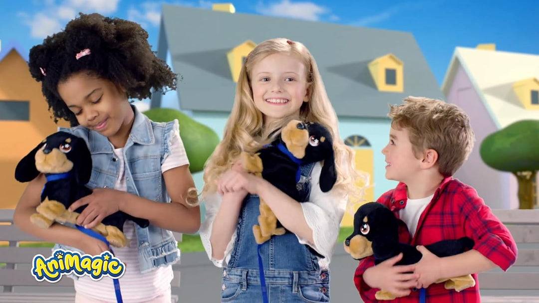 Animagic Waggles - Dackel - Interaktives Kuscheltier Für Kinder ab 2 Jahren - Lustig Plüschtier Spie