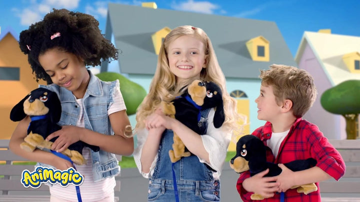 Animagic Waggles - Dackel - Interaktives Kuscheltier Für Kinder ab 2 Jahren - Lustig Plüschtier Spie