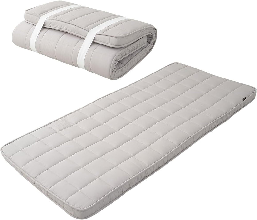 EMOOR Japanische Gepolsterte Futon Matratze Machi 90 x 202 cm Grau, Urethan- und Polyester (Fest) Zw