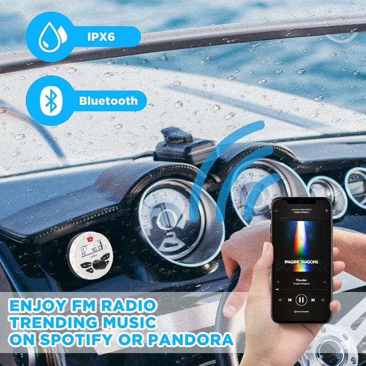 Wasserdicht Bluetooth Marine Stereo-Empfänger mit MP3 Player am DAB+/AM/FM Radio und USB für Streami
