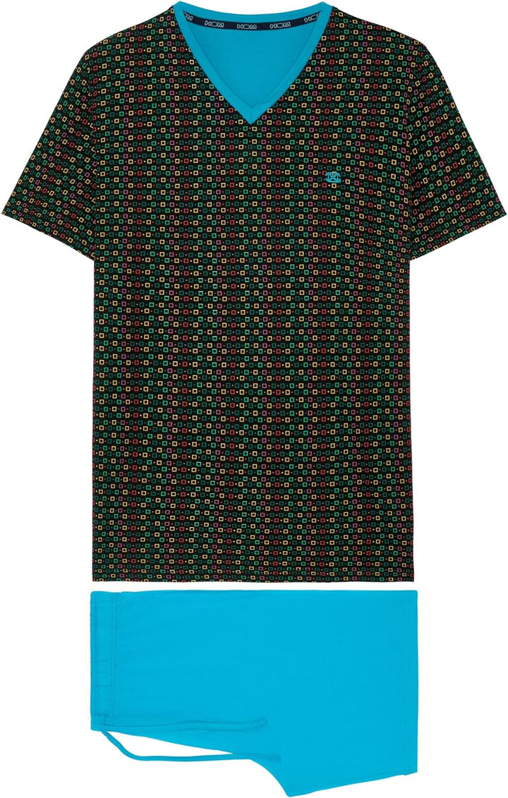 ZXYA Herren Court Louka Pyjama-Sets, Multicolore, S