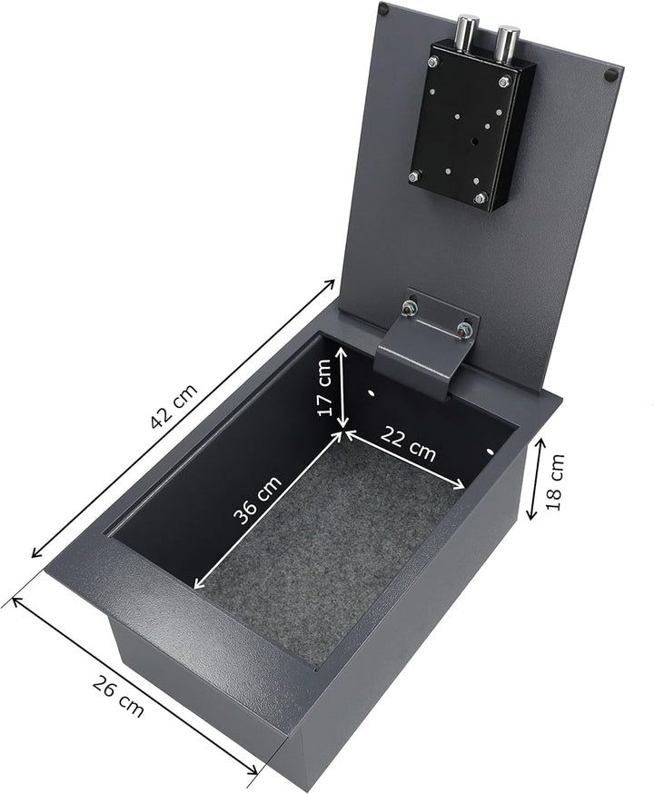 Brihard Bodenmontierter A4-Dokumententresor mit Schlüsselschloss – 13,5L Sichere Aufbewahrung – Auss