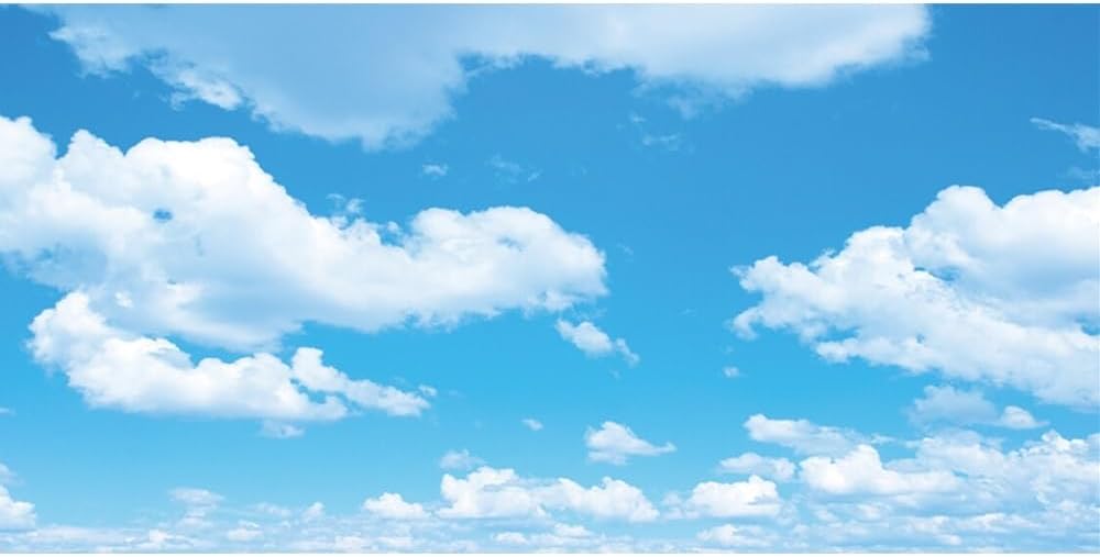 Renaiss 6x3m Himmel Fotografie Hintergrund Blauer Himmel weisse Wolke Hintergrund gross Vinyl Hinter