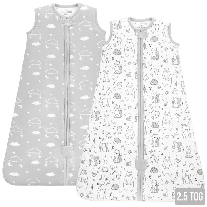 Baby Schlafsack 1.0 TOG, Bio-Baumwolle Baby tragbare Decke mit Zwei-Wege-Reissverschluss, Swaddle Tr