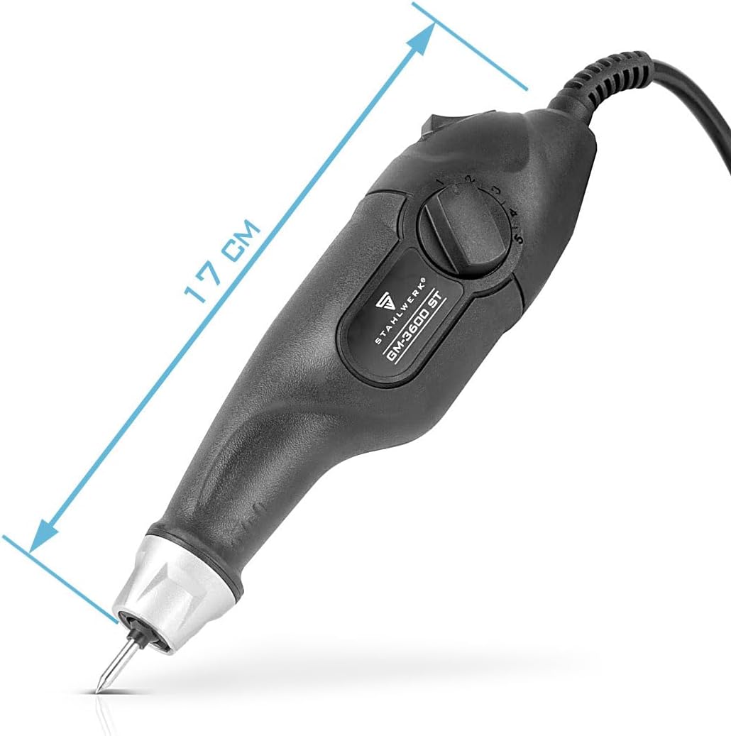 STAHLWERK Gravurmaschine GM-3600 ST mit 24 W elektrischer Gravierer | Gravurstift | Graviergerät | G