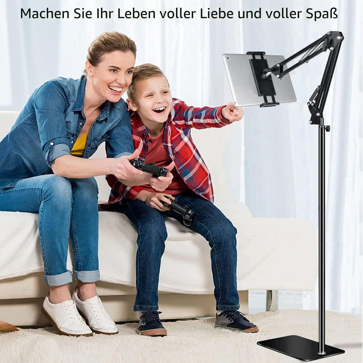 Tablet Bodenständer, Tablet Halterung mit Heavy Duty Base 【3rd Upgrade】, um 360 Grad drehbar mit Sta