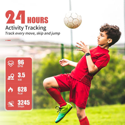 HENGTO Fitness Tracker für Kinder, IP68 wasserdichter Aktivitäts Tracker, Schrittzähler, Herzfrequen
