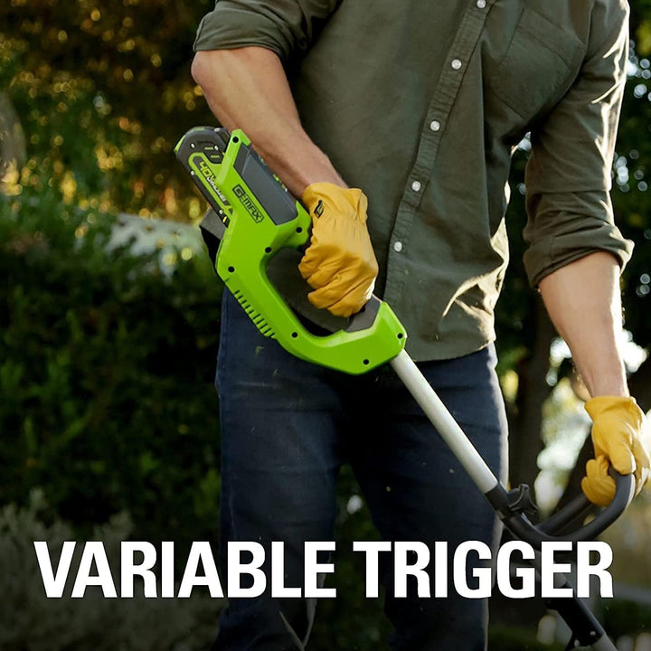 Greenworks Akku-Rasentrimmer G40LT mit 3 Stück Doppel-Fadenspule (Li-Ion 40 V 30cm Schnittbreite 700