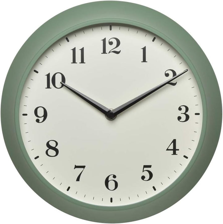 TFA Dostmann Analoge Retro Wanduhr, 60.3540.04, Funk-Wanduhr, aus Metall, grün, (l) 270 x (b) 82 x (