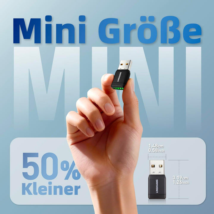 LINGHUANG CarPlay Wireless Adapter & Android Auto, Mini Wireless CarPlay Adapter Upgrade von Wired a