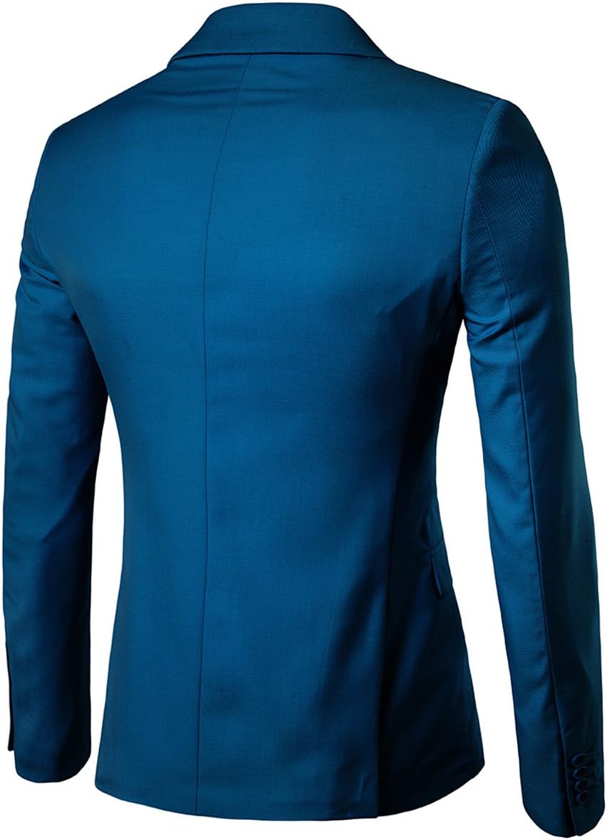 Allthemen Sakko Herren Slim Fit Anzugjacke EIN Knopf Sakko für Business S Blau, S Blau