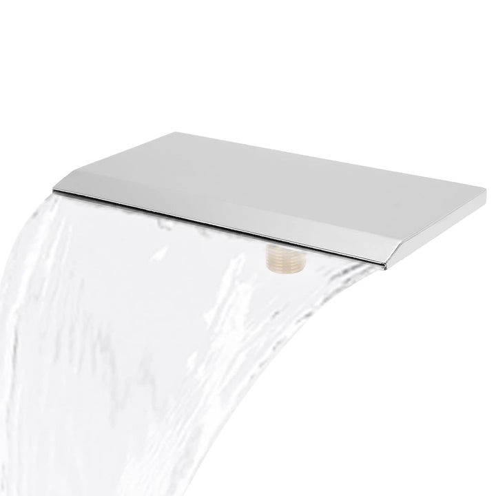 Hapivida Wasserfall-Überlaufklinge G1/2 Aussengewinde Teich-Wasserfall-Kaskade 19 cm Edelstahl-Pool-