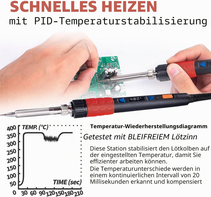 YIHUA 928D-III Lötkolben Set 110W digitales Lötset Temperaturstabilisierungsfunktion mit 3 Lötspitze