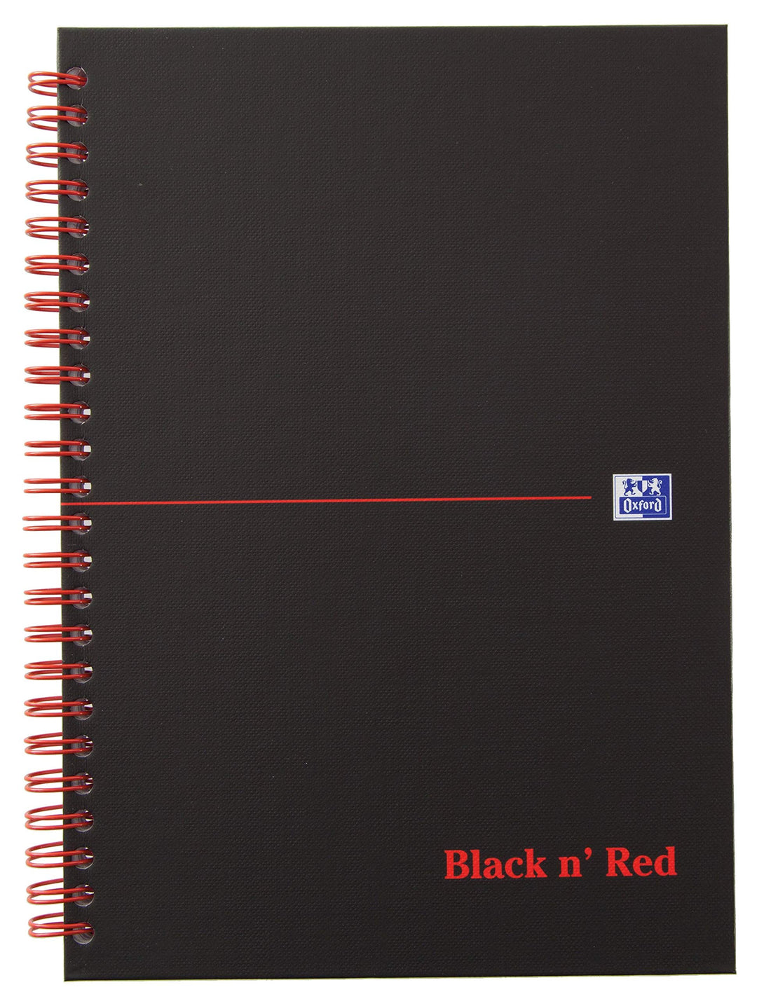 Oxford 400047652 Spiralbuch Black n' Red 5er Pack DIN A5 kariert mattes Hardcover 70 Blatt schwarz r