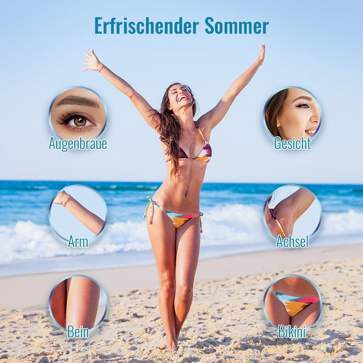 Waxing Set LCD,2 Heizmodi Haarentfernung Wachswärmer 4 Wachsbohnen 20 Holzspateln,Reservierbare Heiz