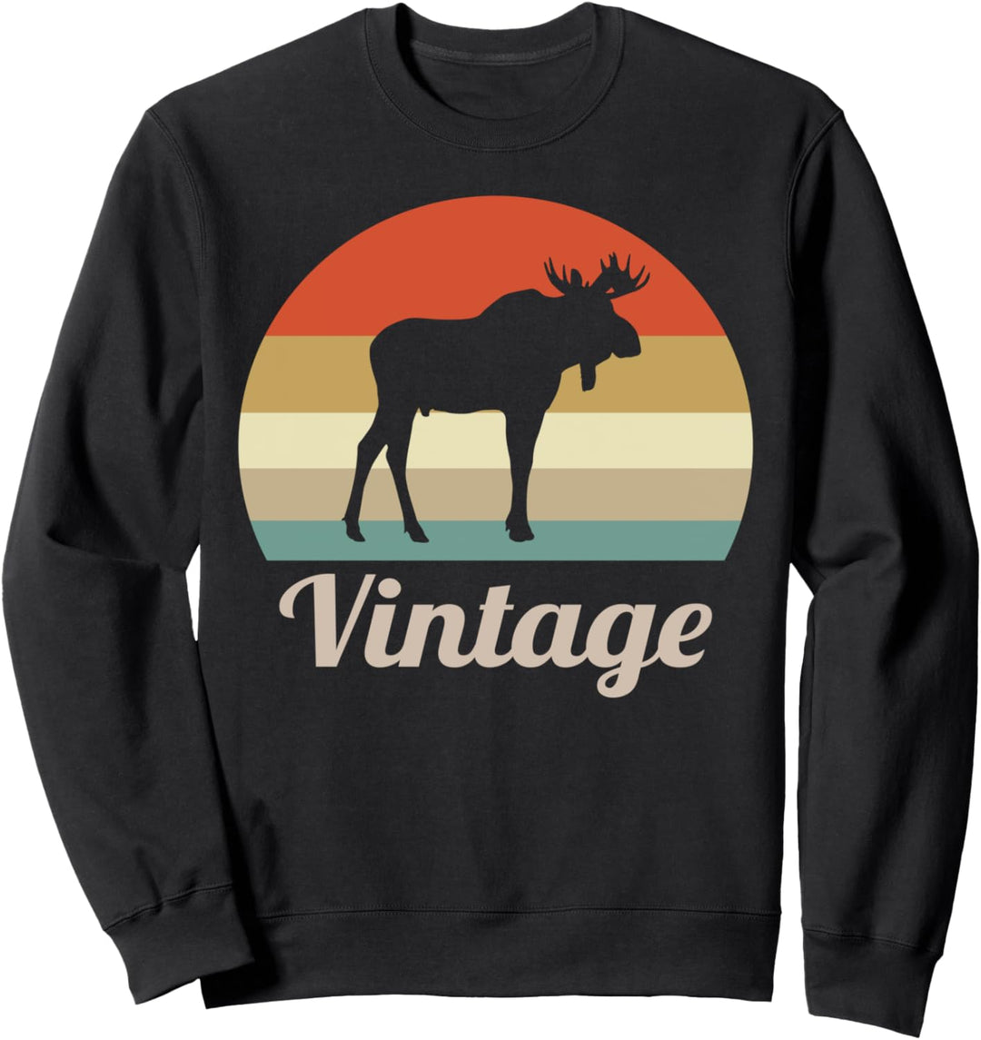 Elch Schweden Kanada Tiere Wildnis Retro Vintage Style Tiere Sweatshirt