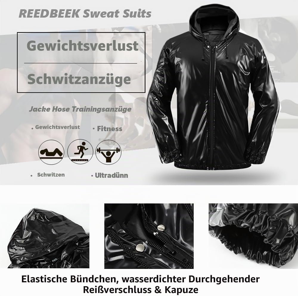 Anti-Rip Saunaanzug, Gewichtsverlust, Schwitzanzug, MMA-Training, Fitnessstudio, Jacke, Hose, Workou