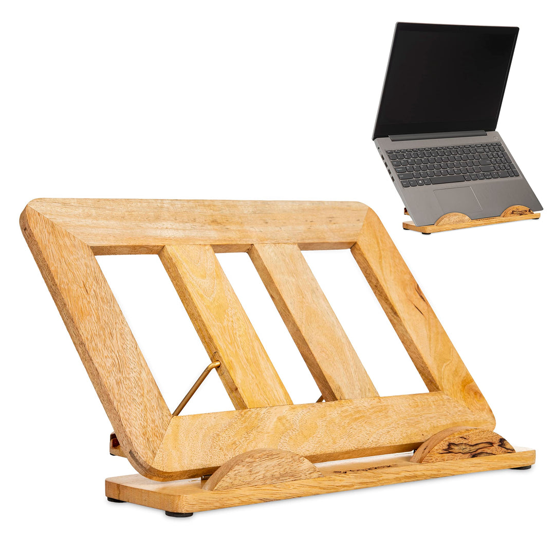 Ergonomischer Laptop-Ständer aus Holz, Tablet-Erhöhung | Online-Arbeiten | Online-Kurse | plastikfre