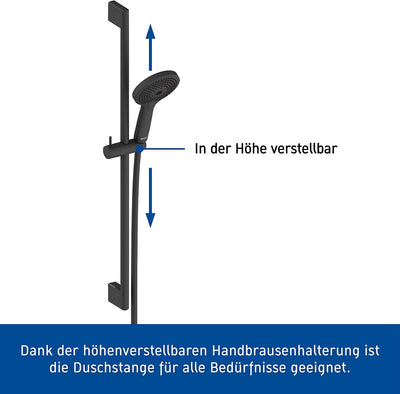 Duravit Universal Duschsystem, Duschset mit 3 Strahlarten (Rain, Pulse, Mono), Duschstange (700 mm)