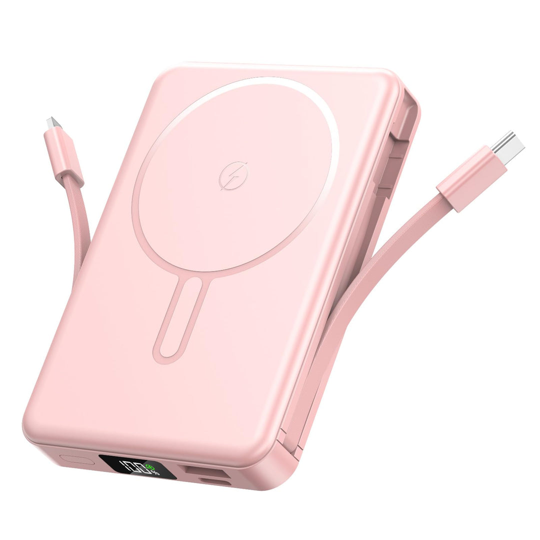 Magsaf Power Bank 10000mAh, Wireless Magnetische Powerbank Schnelles Laden mit LED-Display Mini powe