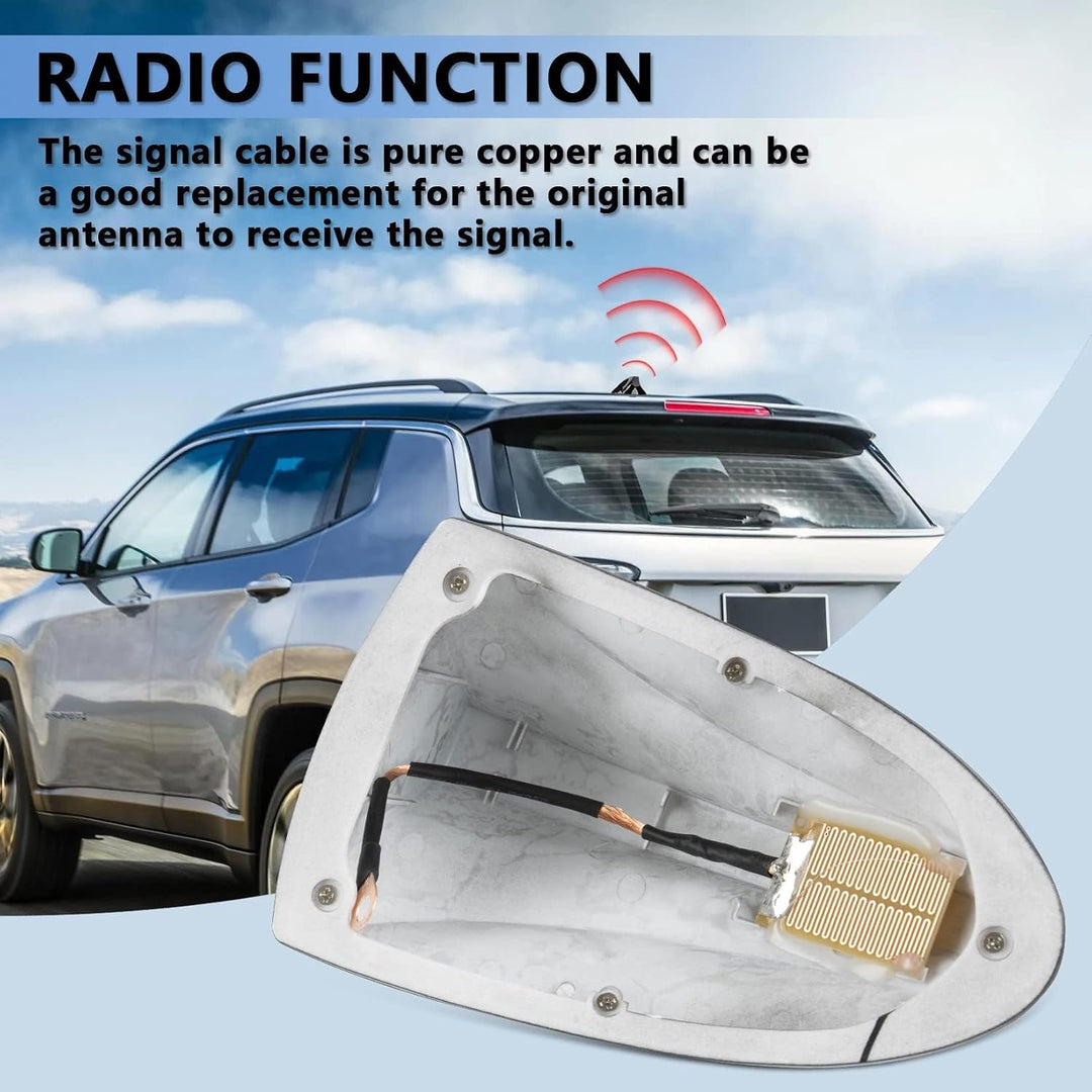 Psler Haifischflosse Funksignal Antenne Basis für Compass/Renegade 2017-2023(Schwarz), Schwarz
