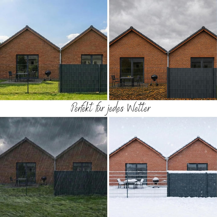 WDB - Sichtschutzstreifen für Doppelstabmatten Sichtschutz Zaun - 19 cm x 26 m - Hart PP Windschutz